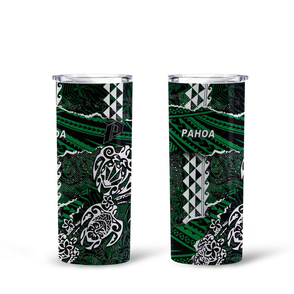 Hawaii Pahoa High & Intermediate School Tall Glitter Tumbler Polynesian Turtle Style