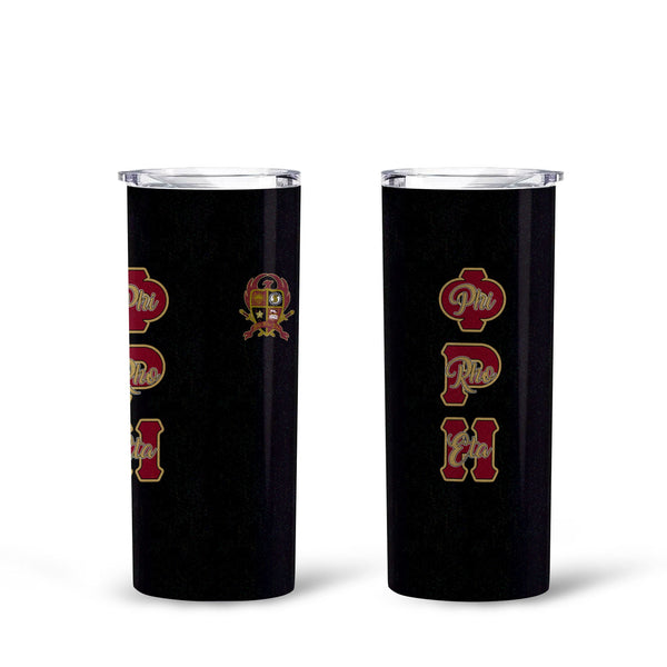 Fraternity Tumbler - Phi Rho Eta Tall Glitter Tumbler Original Dark Style