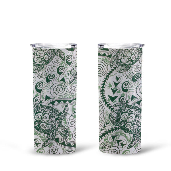 Hawaii Polynesian Turtle Tall Glitter Tumbler Green Style