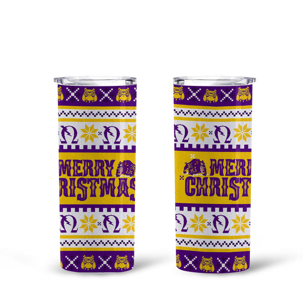 Fraternity Tumbler - OPP Christmas Bulldog Tall Glitter Tumbler