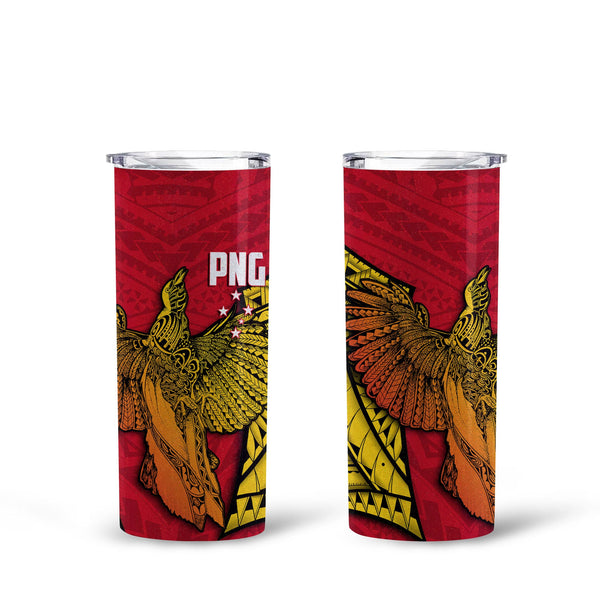 Papua New Guinea Independence Day Tall Glitter Tumbler Raggiana Bird of Paradise Style