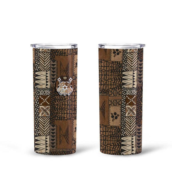 Tonga Tall Glitter Tumbler Ngatu Tapa Style