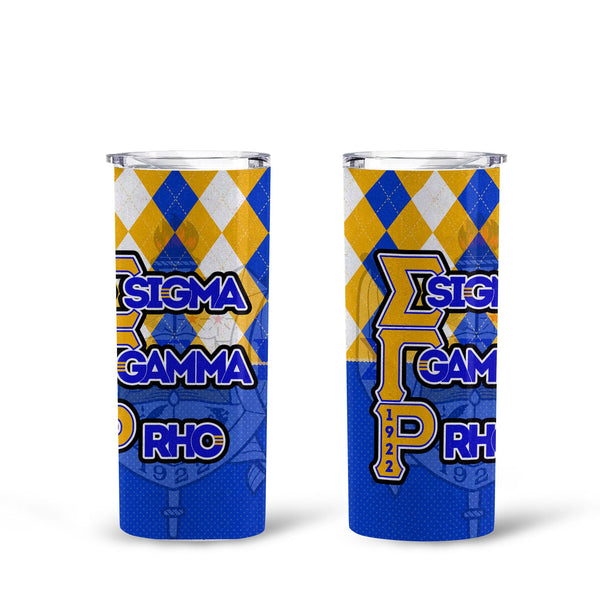 Sorority Tumbler - Christmas Sigma Gamma Rho Girl Tall Glitter Tumbler Rhombus Pattern Style