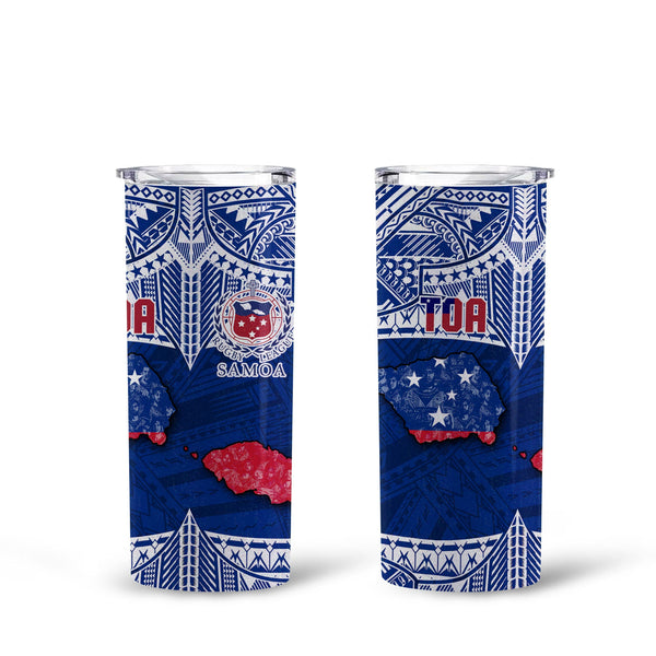 Samoa TOA Rugby Tall Glitter Tumbler Map Style