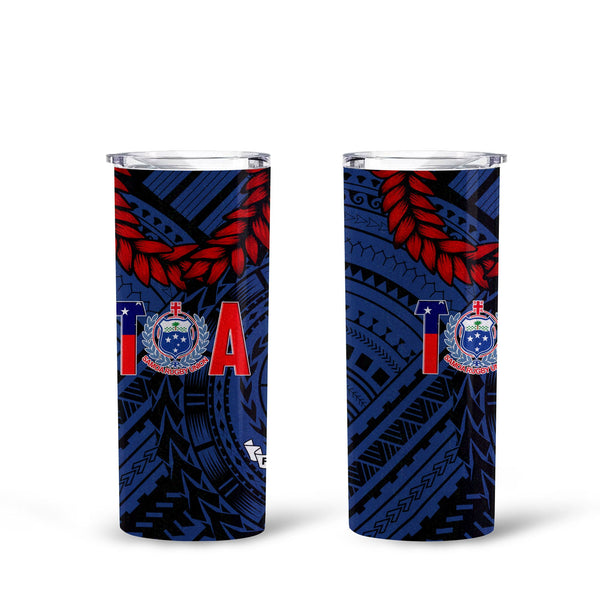 Samoa TOA Rugby Tall Glitter Tumbler Ulafala Style