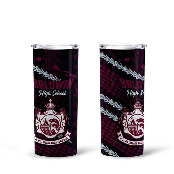 Hawaii Baldwin High School Tall Glitter Tumbler Map Style