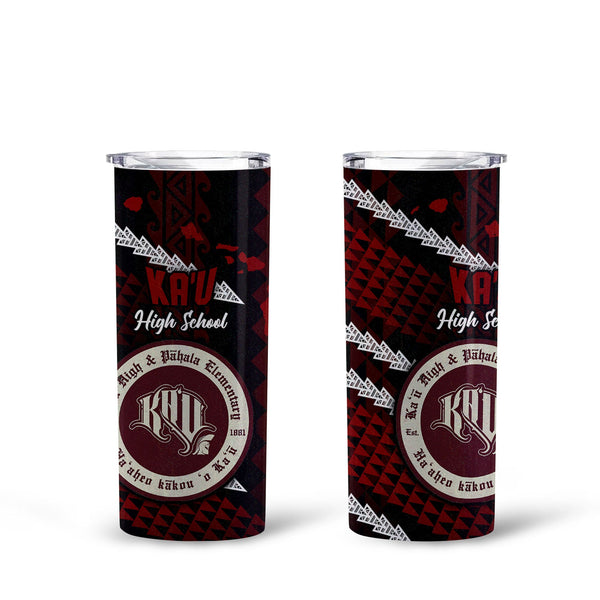 Hawaii Kau High & Pahala Elementary School Tall Glitter Tumbler Map Style