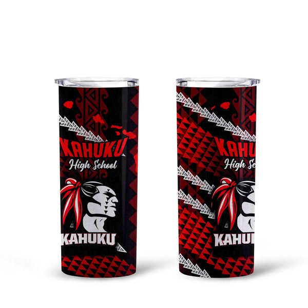 Hawaii Kahuku High & Intermediate School Tall Glitter Tumbler Map Style