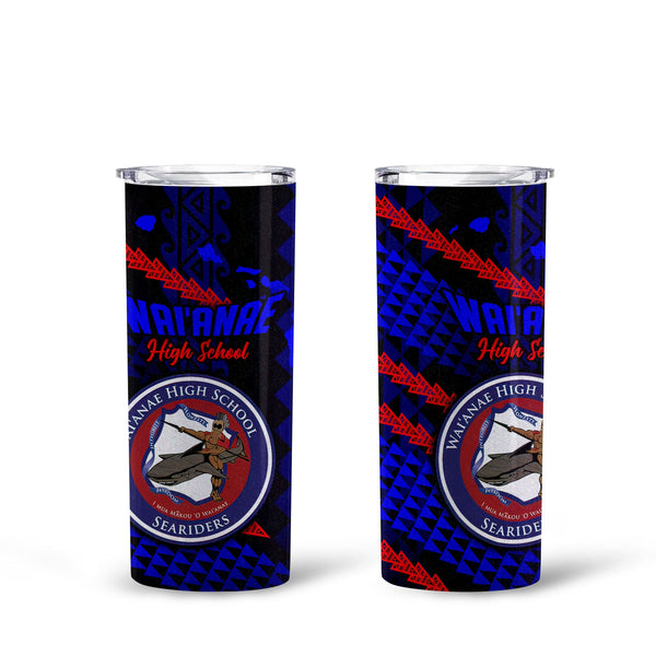 Hawaii Waianae High School Tall Glitter Tumbler Map Style