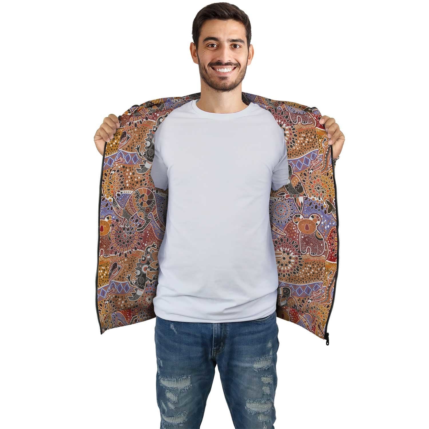 Aboriginal Hoodie - Kangaroo Koala Crocodile Patterns Pullover