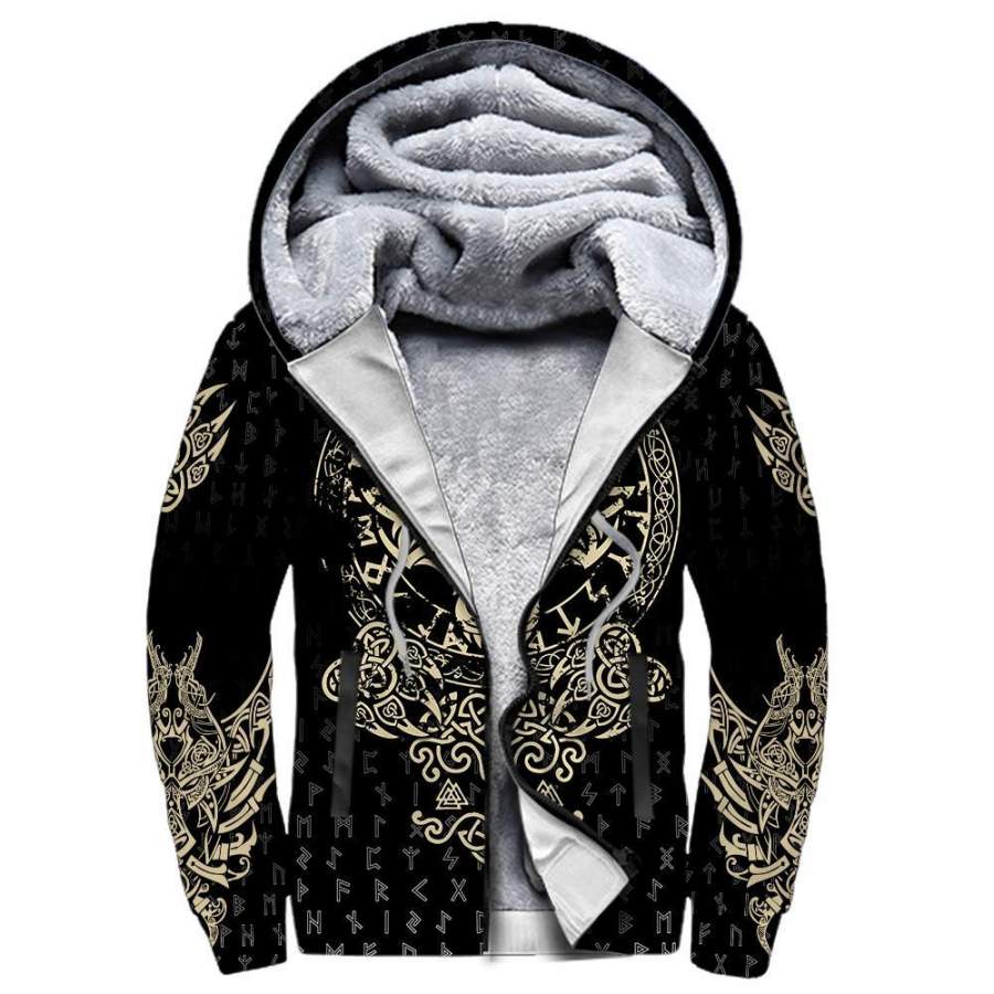 Viking Sherpa Hoodie Wolf Fenrir
