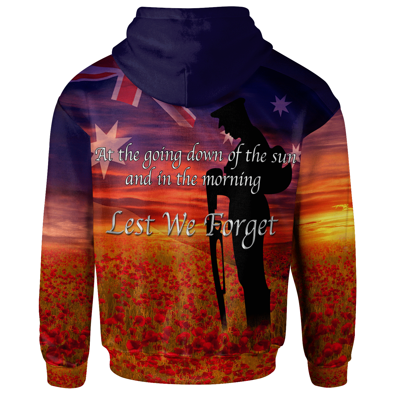 Anzac Day 2022 Zip Hoodie - Lest We Forget