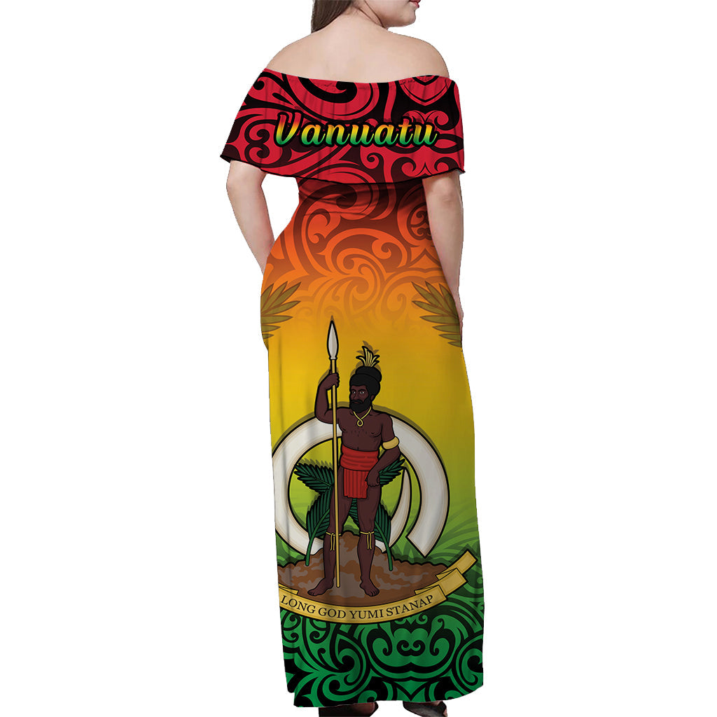 Vanuatu Peaceful Off Shoulder Long Dress - Independence Anniversary LT13