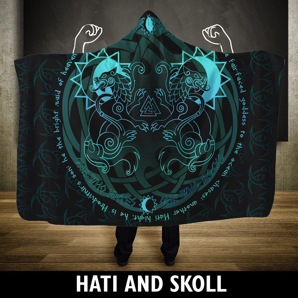 Viking Hooded Blanket Hati And Skoll Of 