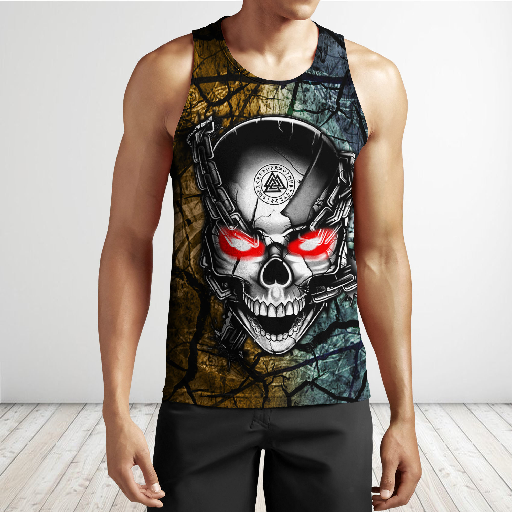 Viking Sherpa Hoodie Skull Tank Top
