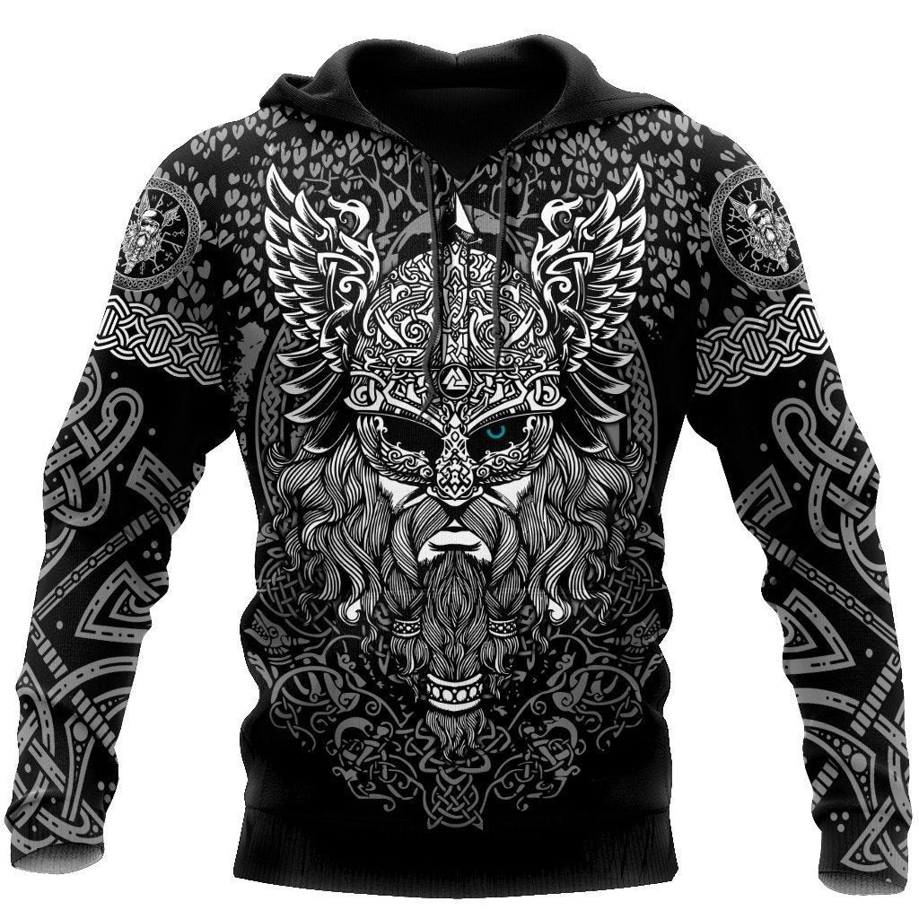 Viking Sherpa Hoodie Odin Tattoo Sherpa Hoodie