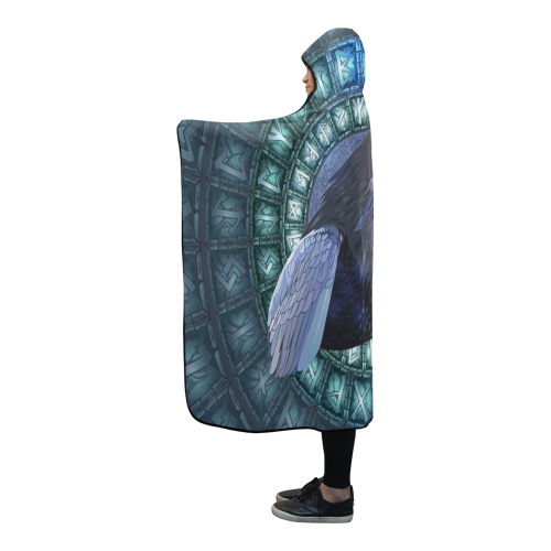 Viking Hooded Blanket Raven 