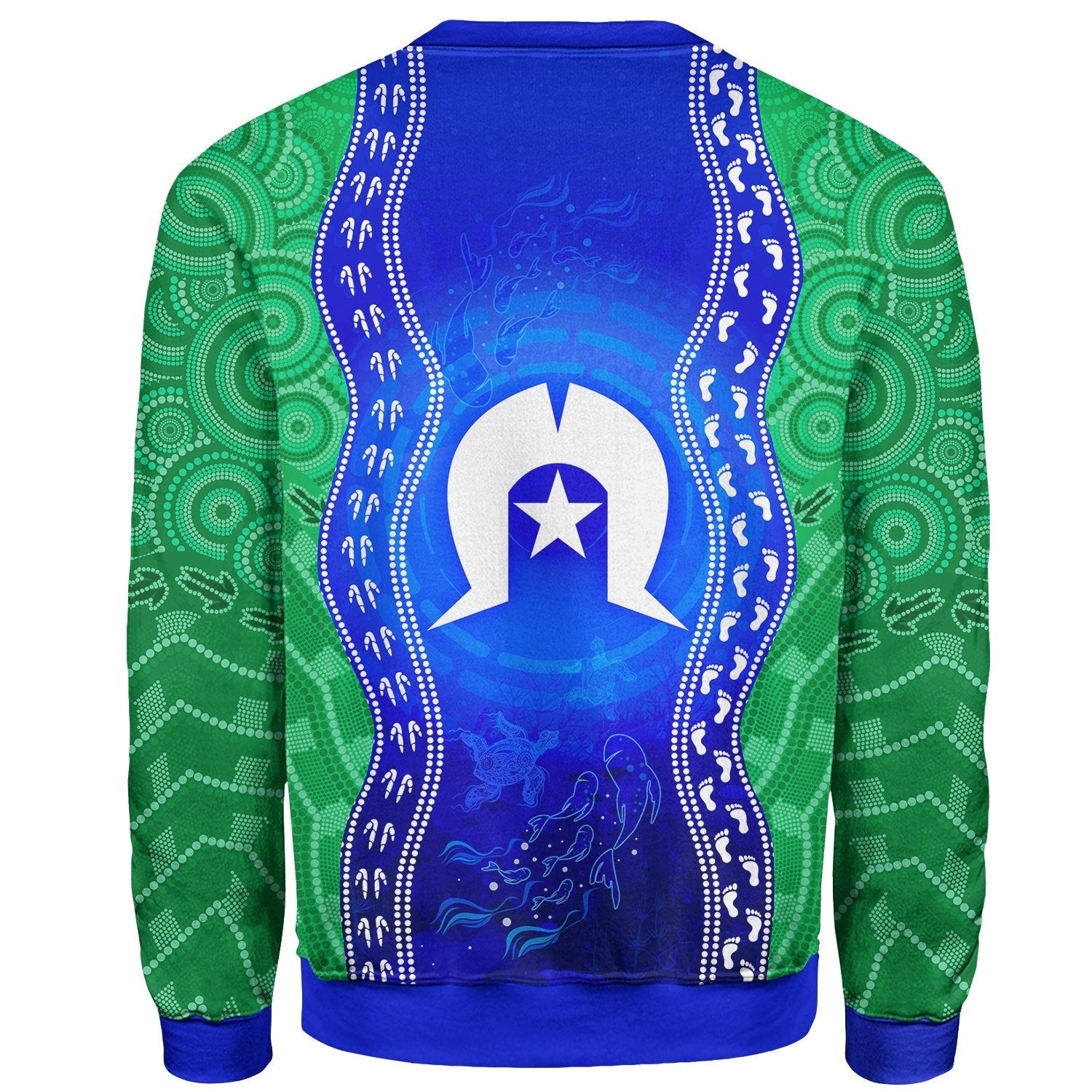 Torres Strait Islanders Sweatshirt - Torres Symbol With Aboriginal Patterns