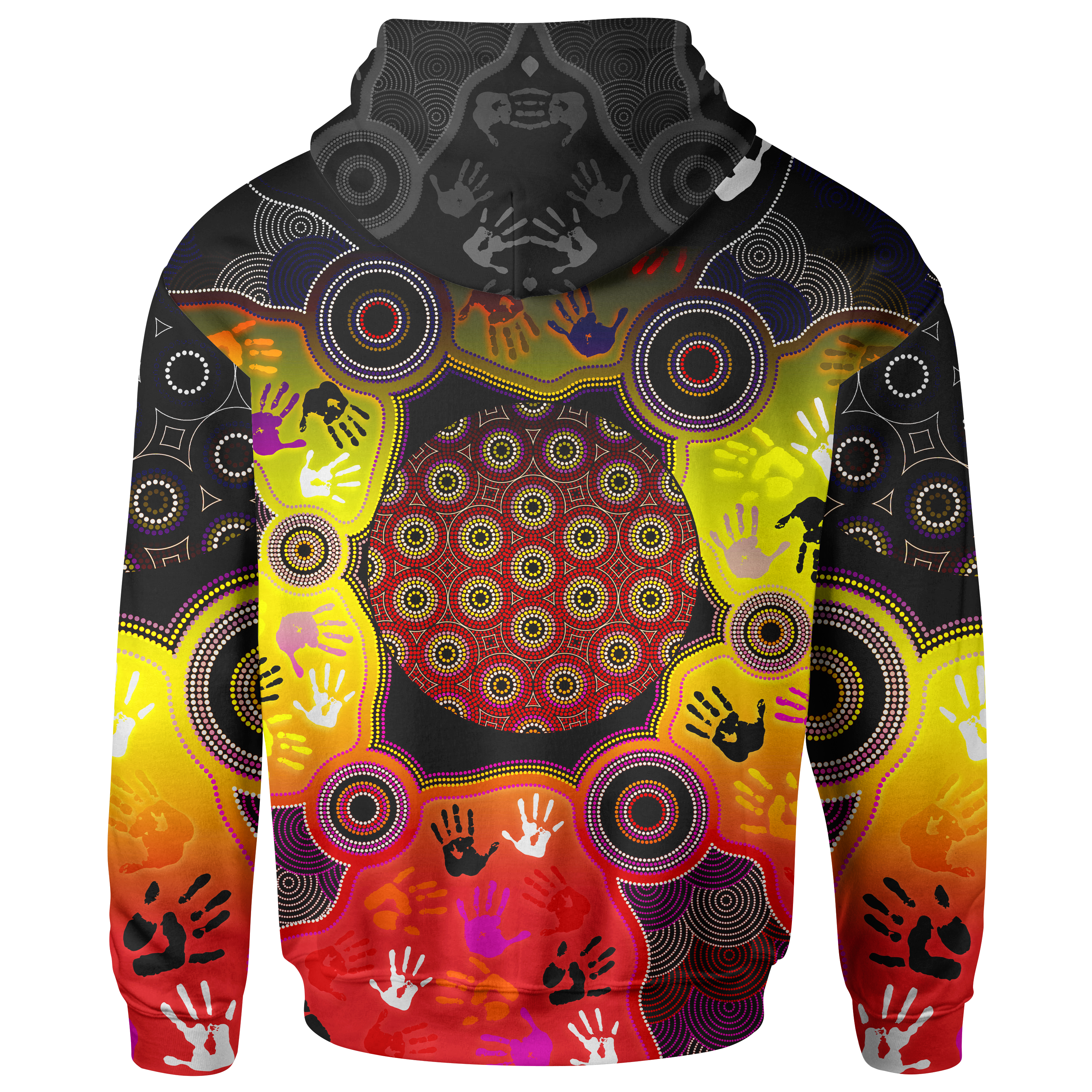 (Custom) Aboriginal Kid Zip Hoodie - Indigenous Circle Dot Painting Hand Art