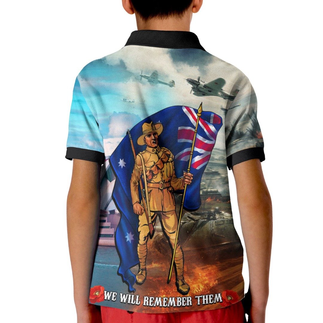 Anzac Polo - Anzac  Australian Soldier Kid Polo Shirt
