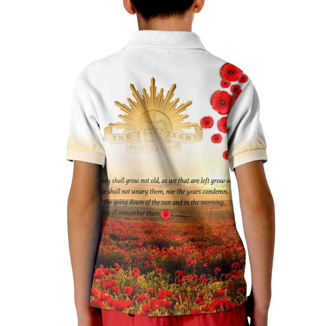 Anzac Polo - (Custom Text) Anzac Day 2022  We Will Remember Them Kid Polo Shirt