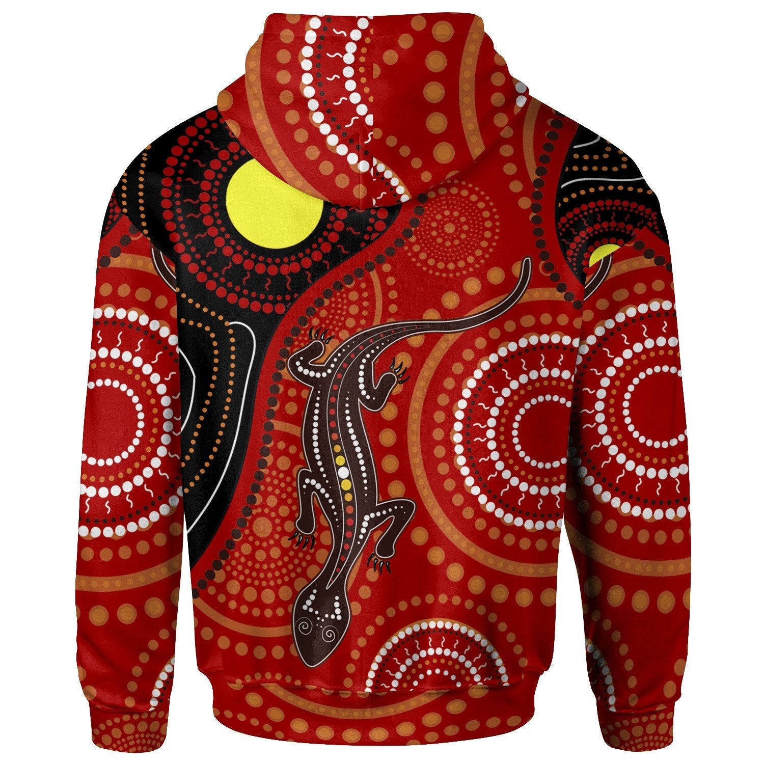 Aboriginal Zip Hoodie - Australia Lizard Dot Painting Art