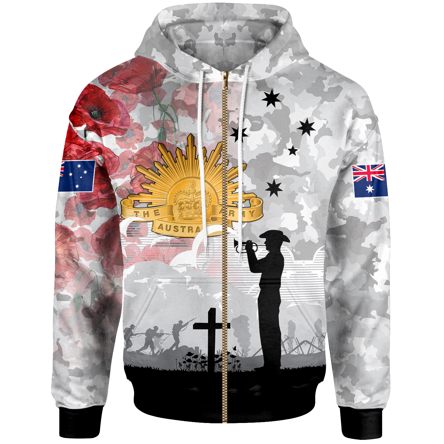 Anzac Zip Hoodie - We Will Remember Them