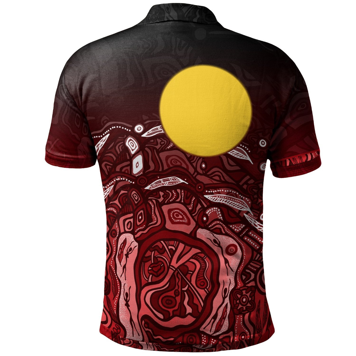 Aboriginal Polo - Red Landscape Polo Shirt