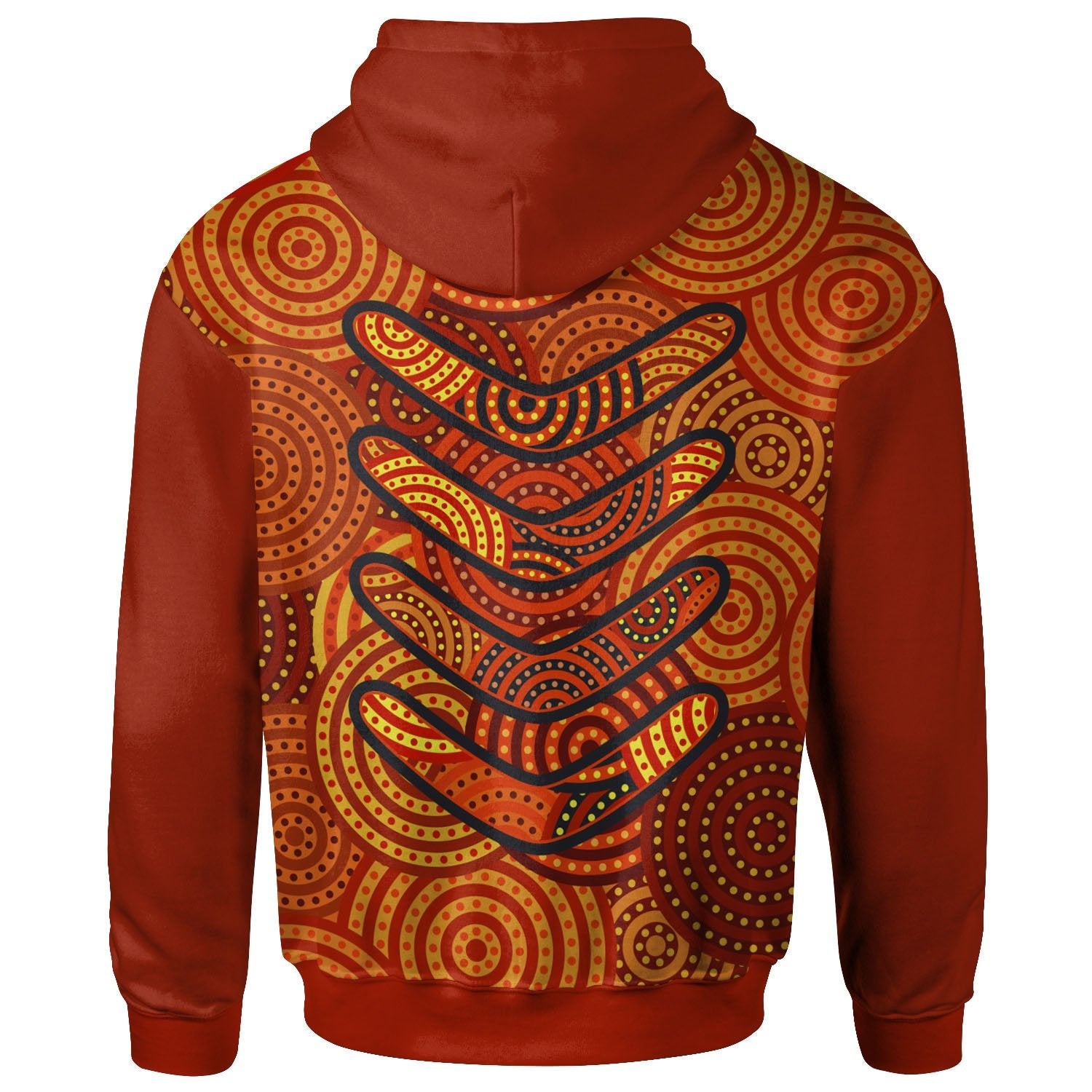 Aboriginal Hoodie - Aboriginal Boomerangs And Dot Circle