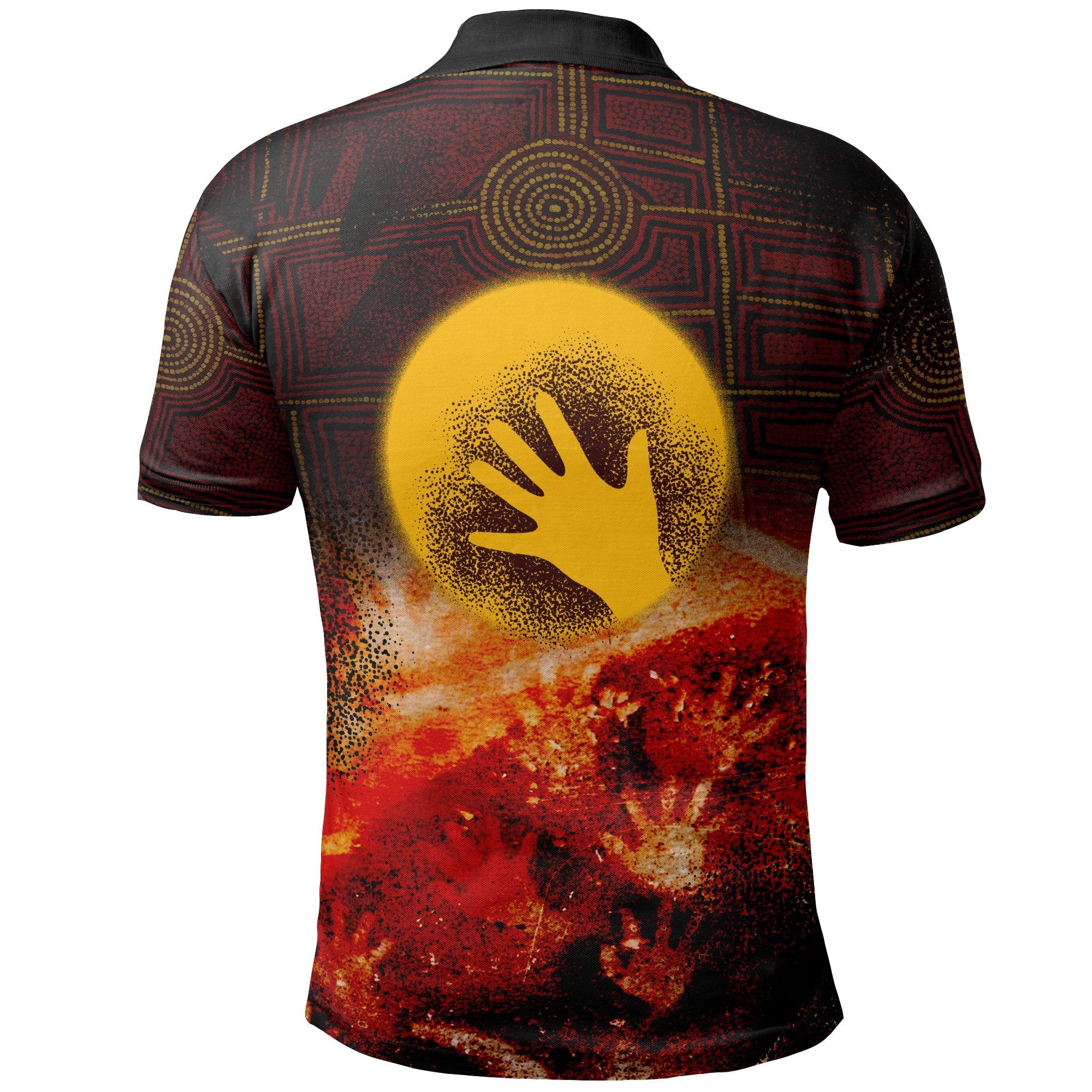Aboriginal Polo - Indigenous Flag Hand Art Polo Shirt