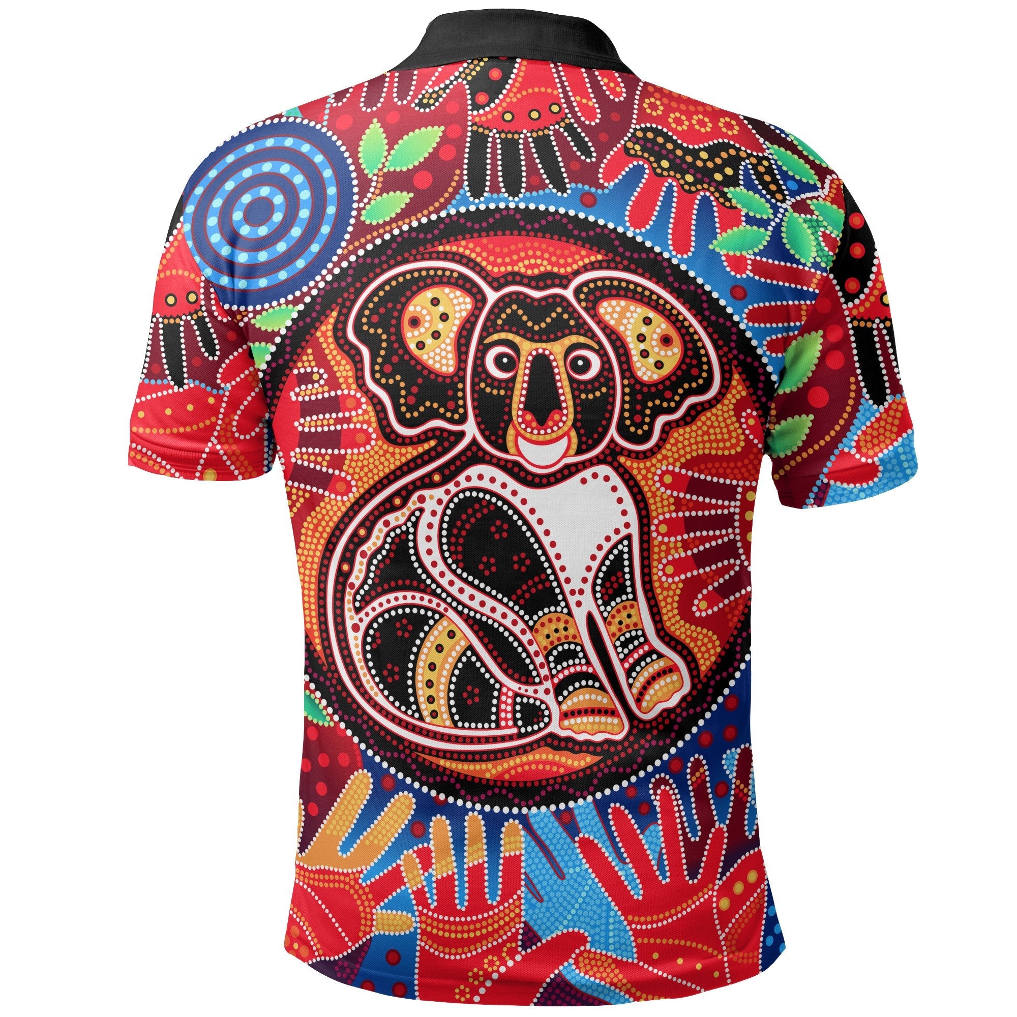 Aboriginal Polo - Koala and Hand Art Dot Painting Shirt Polo Shirt