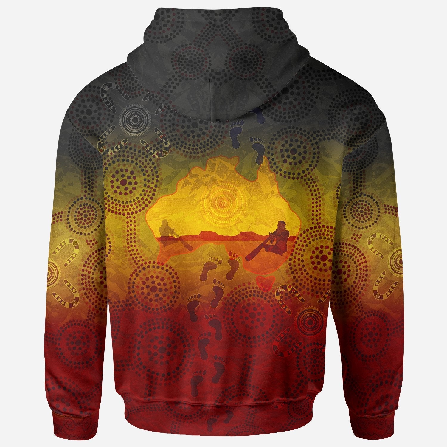 (Custom) Aboriginal Kid Zip Hoodie - Australian Map with Indigenous Color