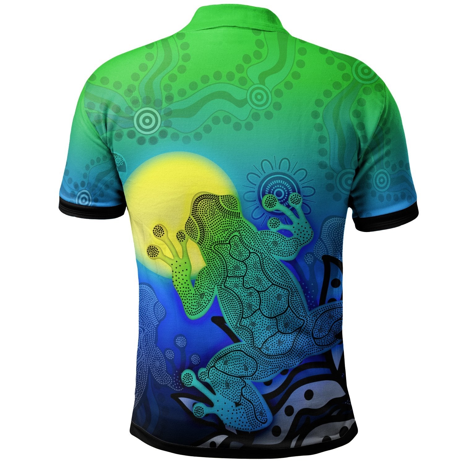 Aboriginal Polo - Indigenous Frog (Blue) Polo Shirt