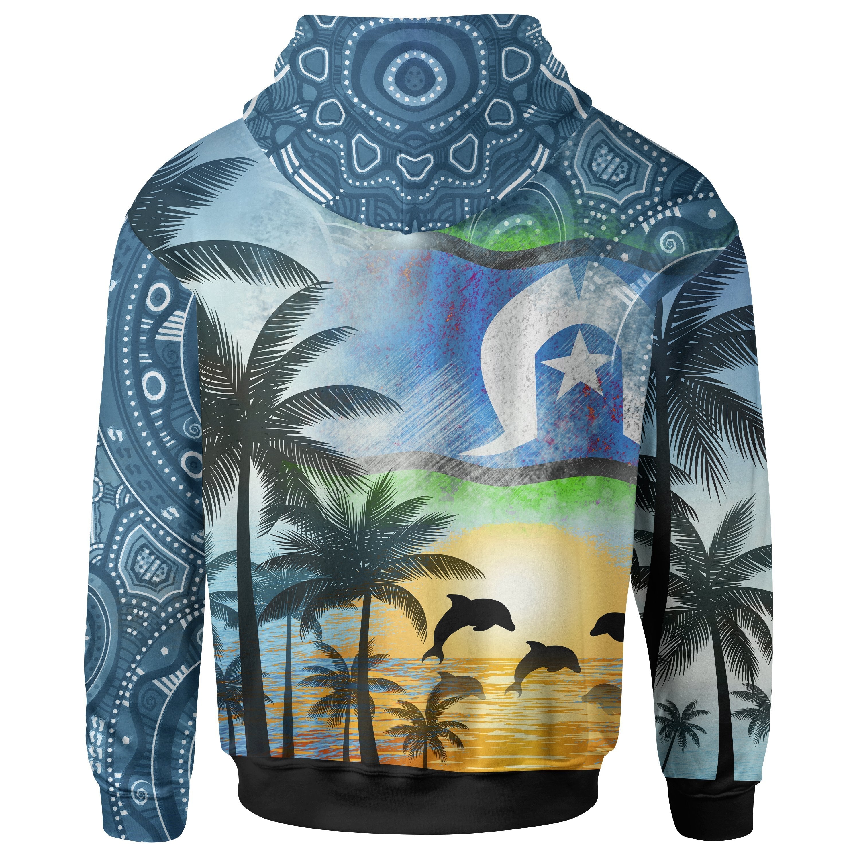 Aboriginal Zip Hoodie - Torres and Coconut Palms