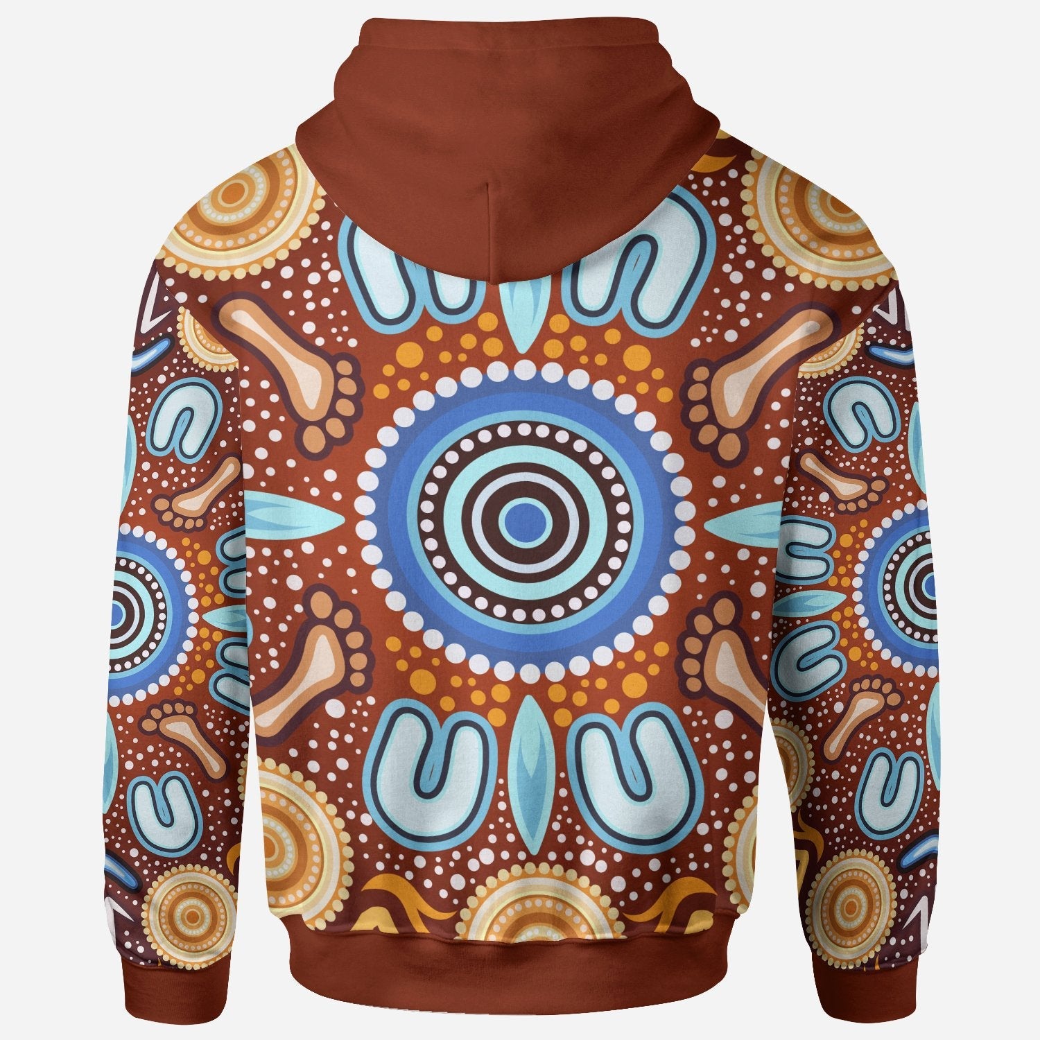 Aboriginal Zip Hoodie - Indigenous Circle Dot Painting Ver02