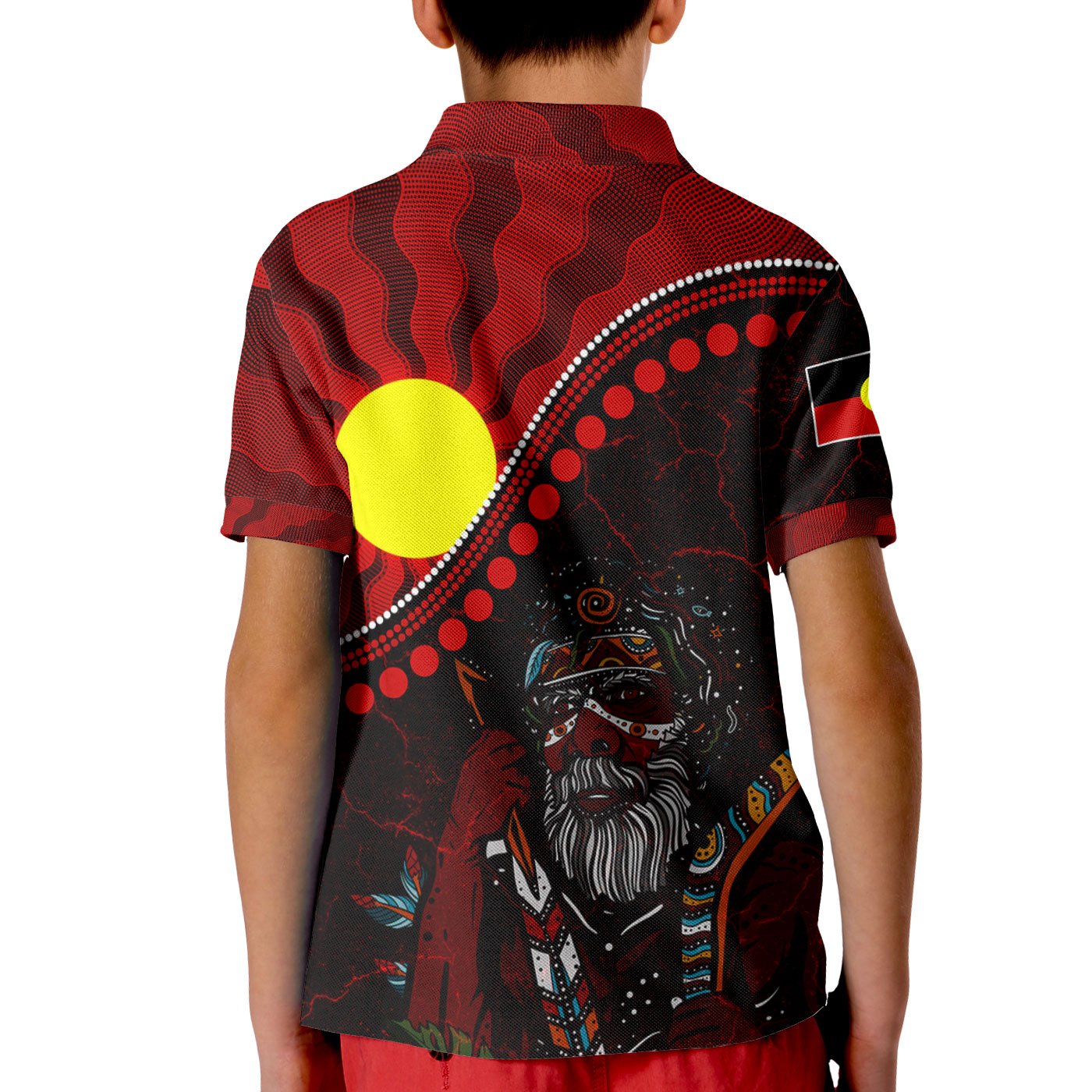 Aboriginal Polo - (Custom Text) Indigenous People And Sun Kid Polo Shirt