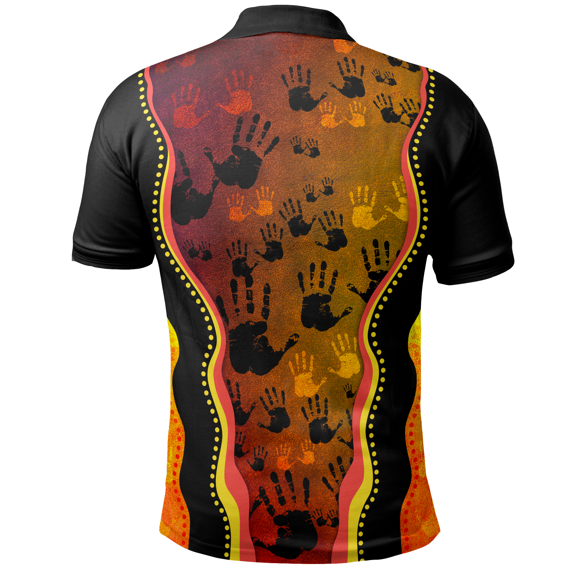 Aboriginal Polo - Aboriginal Patterns Shirt Golden Style Polo Shirt