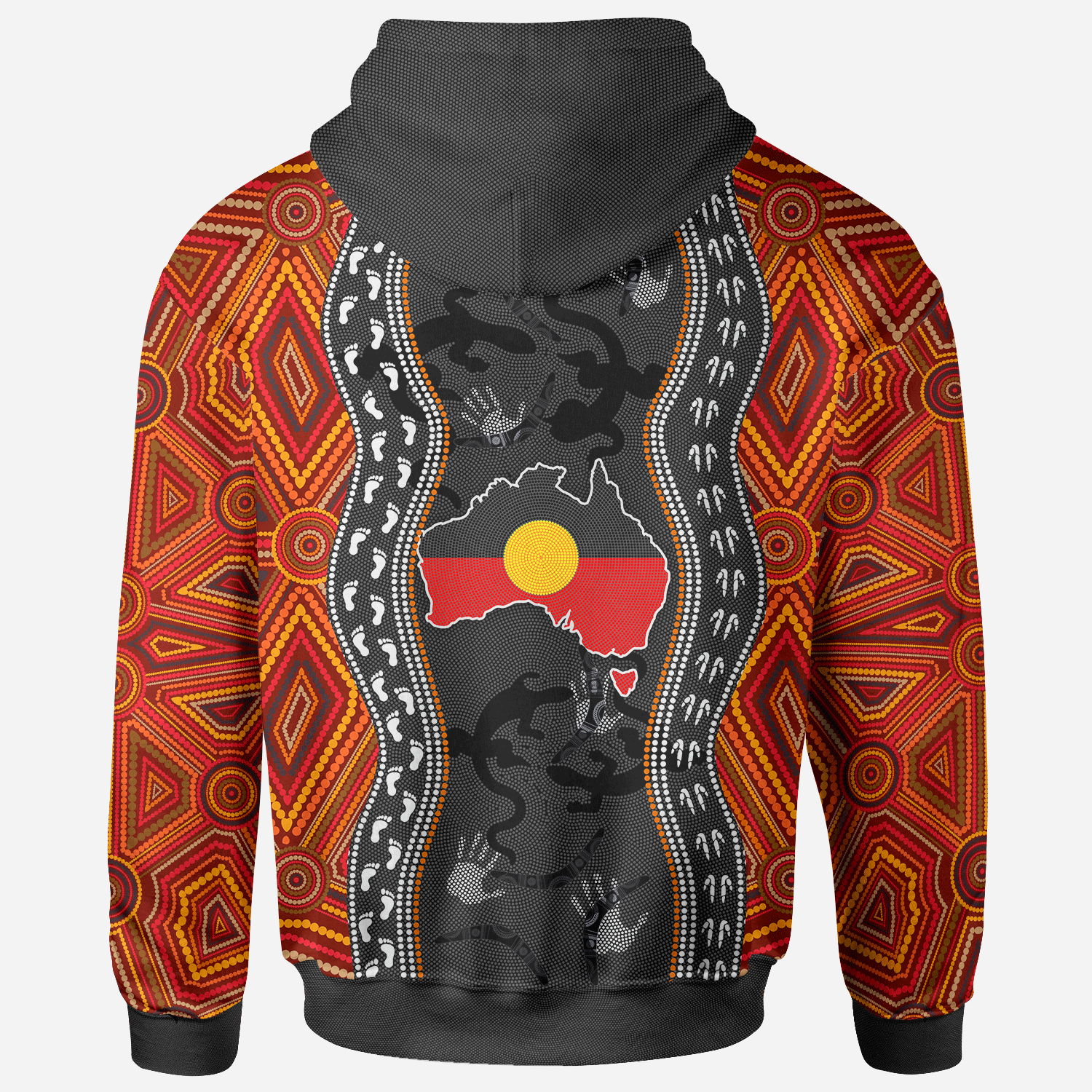 Aboriginal Zip Hoodie - Australia Indigenous Map