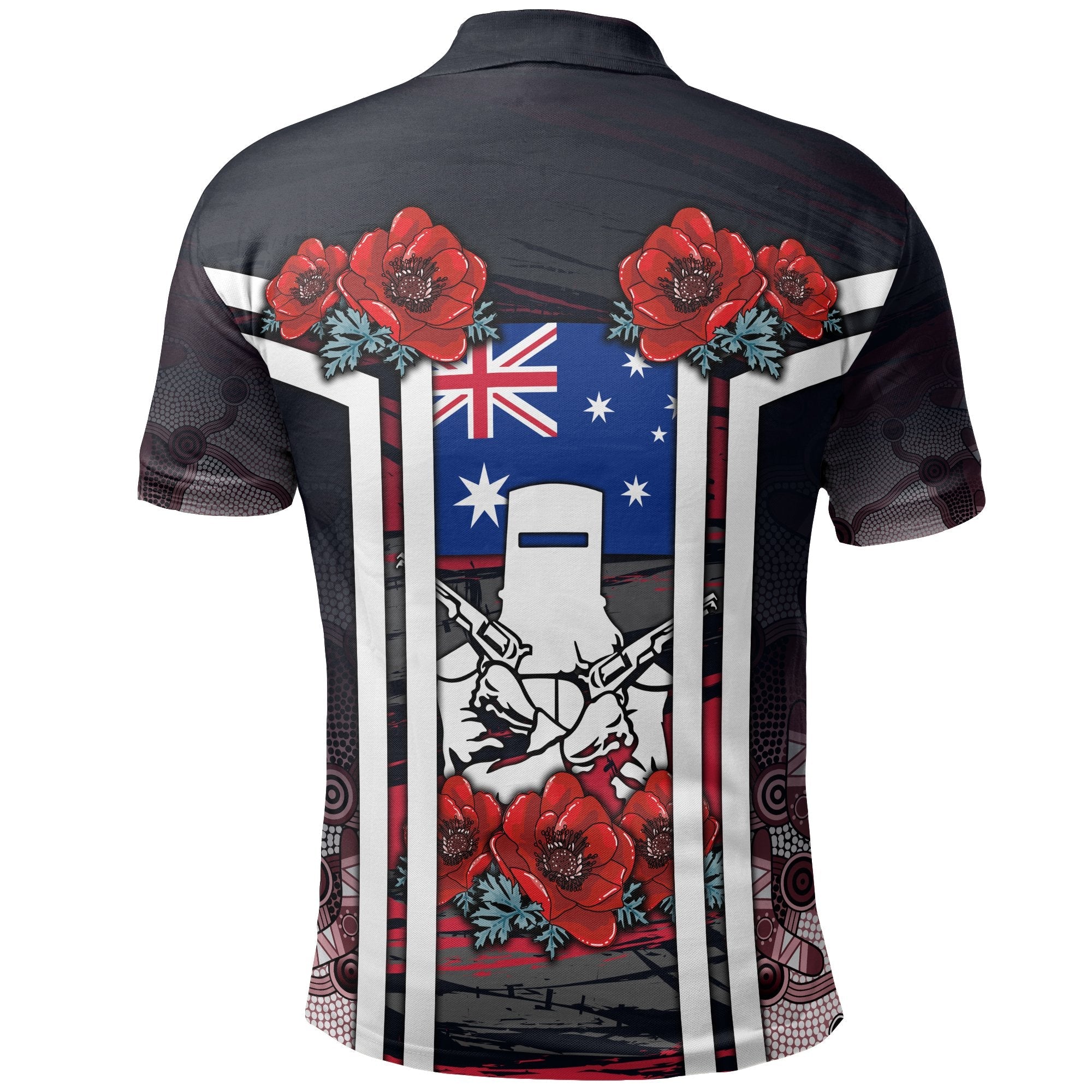 Anzac Polo - Anzac Day 2022 Poppy Flowerss Dot Painting Polo Shirt