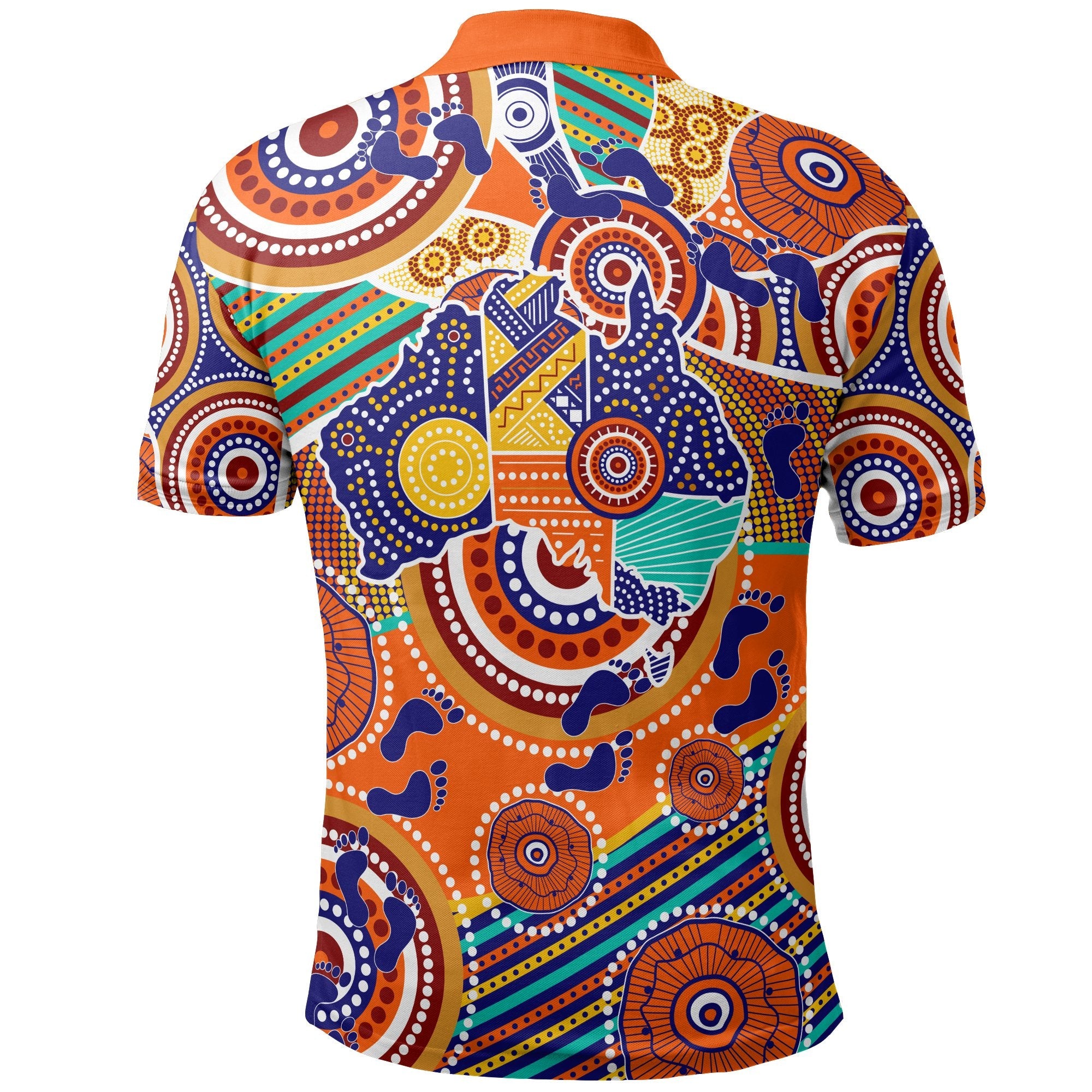 Aboriginal Polo - Australian Map Dot Painting Polo Shirt