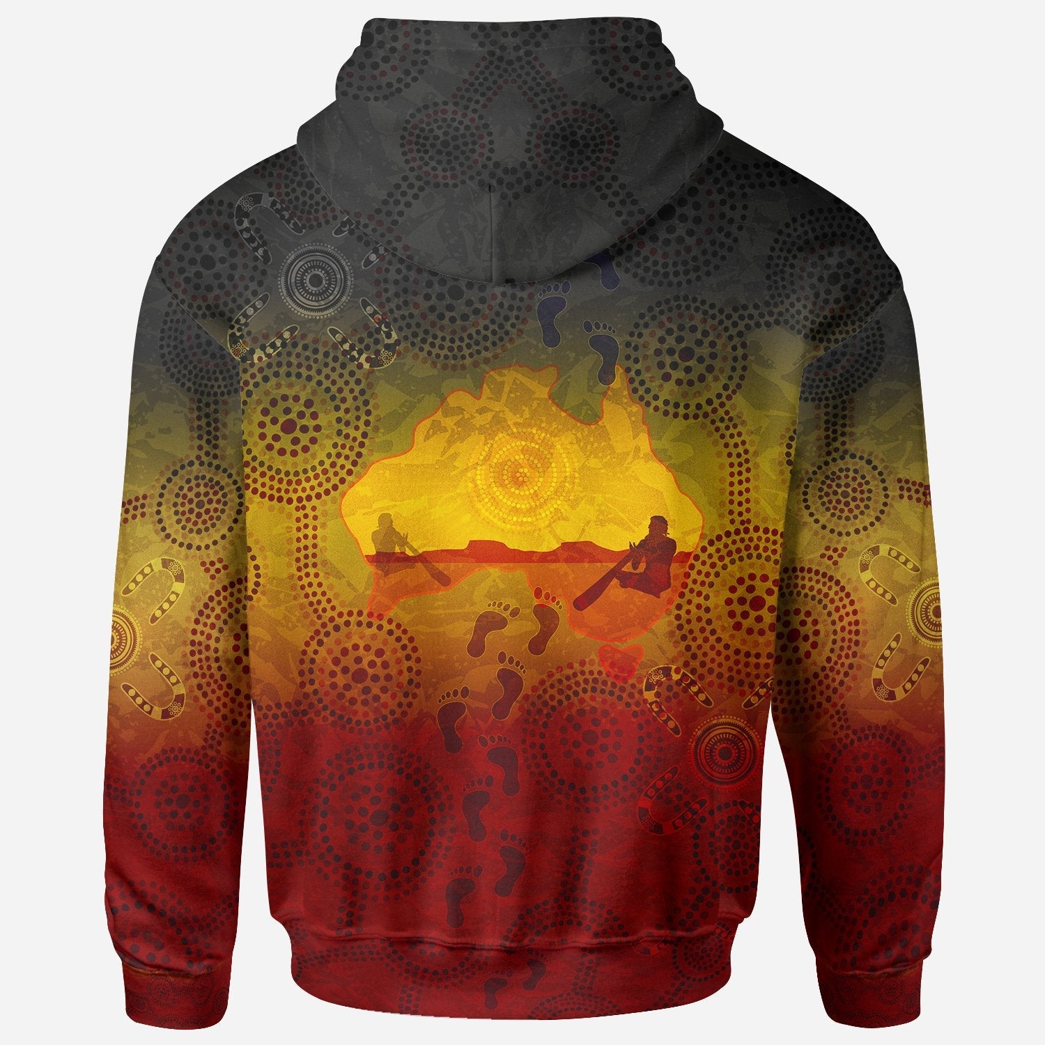 [Custom] Aboriginal Hoodie - Australian Map with Indigenous Color