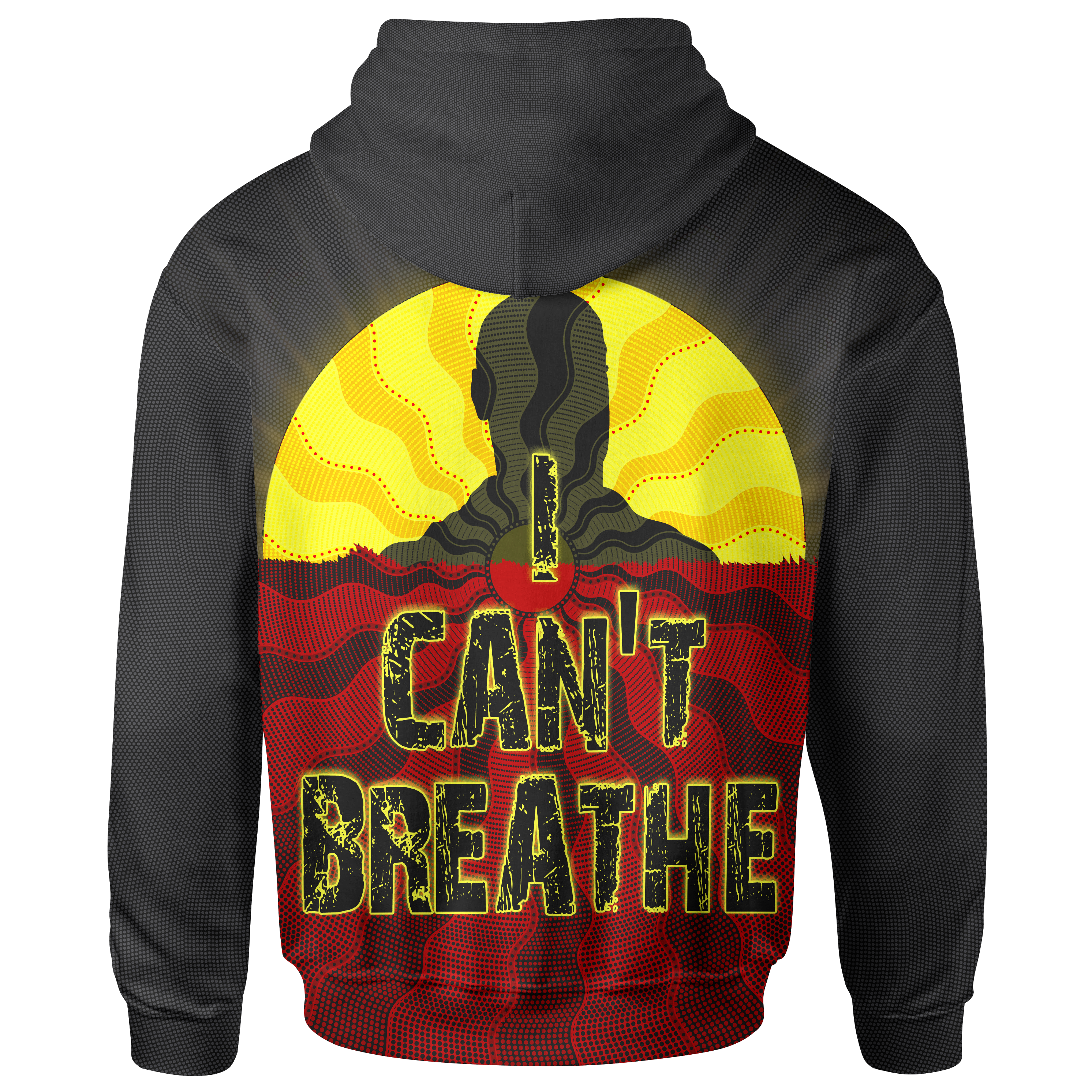 Hoodie, Aboriginal Black Lives Matter Sun Dot Painting