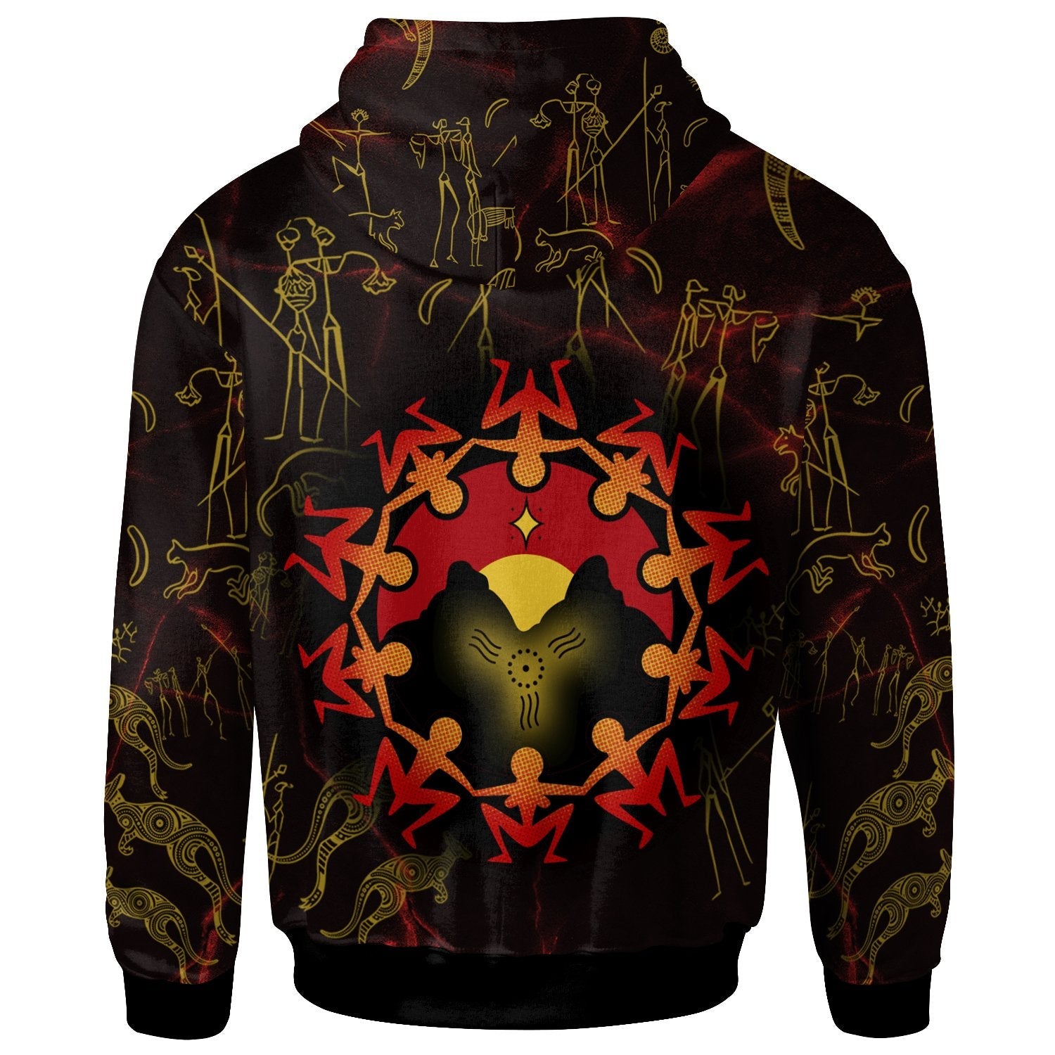 (Custom) Aboriginal Zip Hoodie - Australia Map and Indigenous Flag