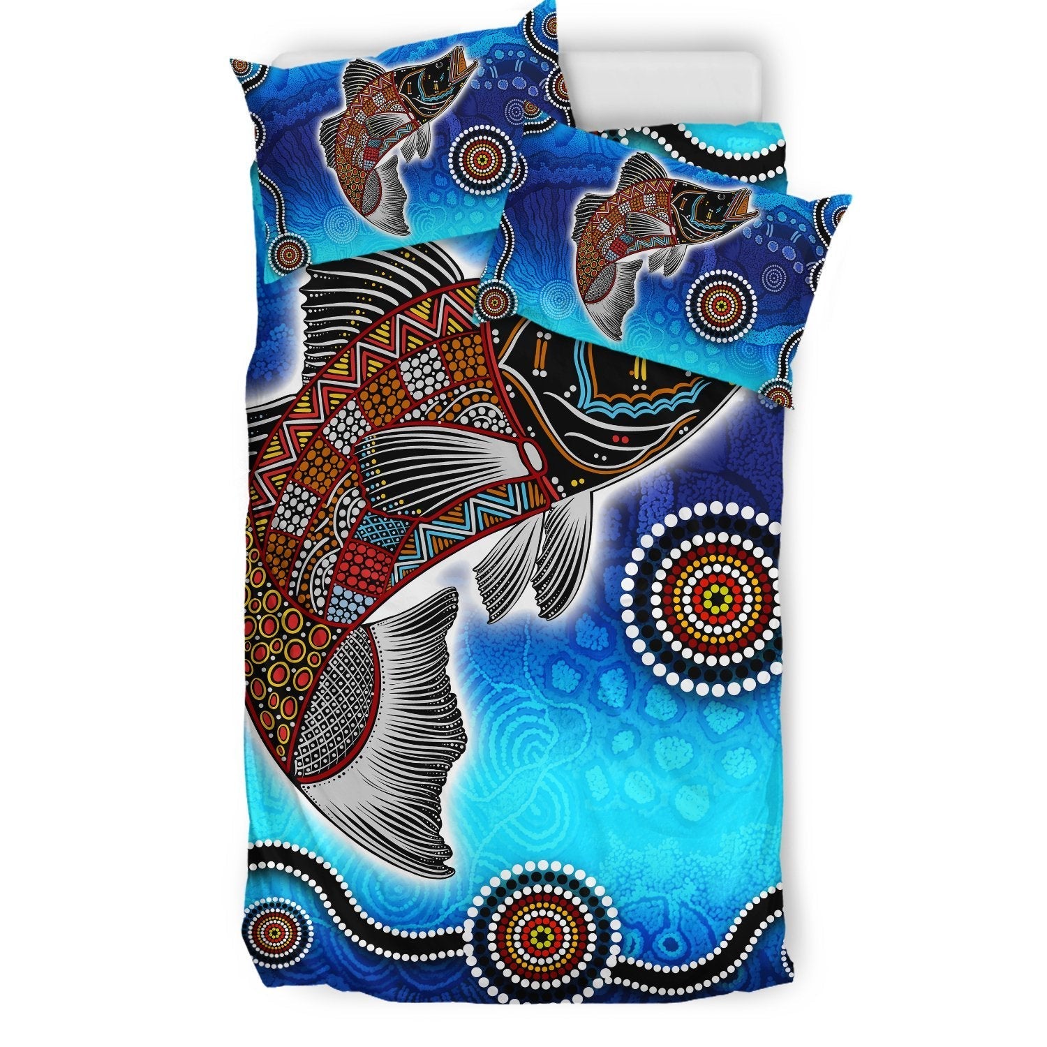 Australia Aboriginal Bedding Set - Aboriginal Fishing