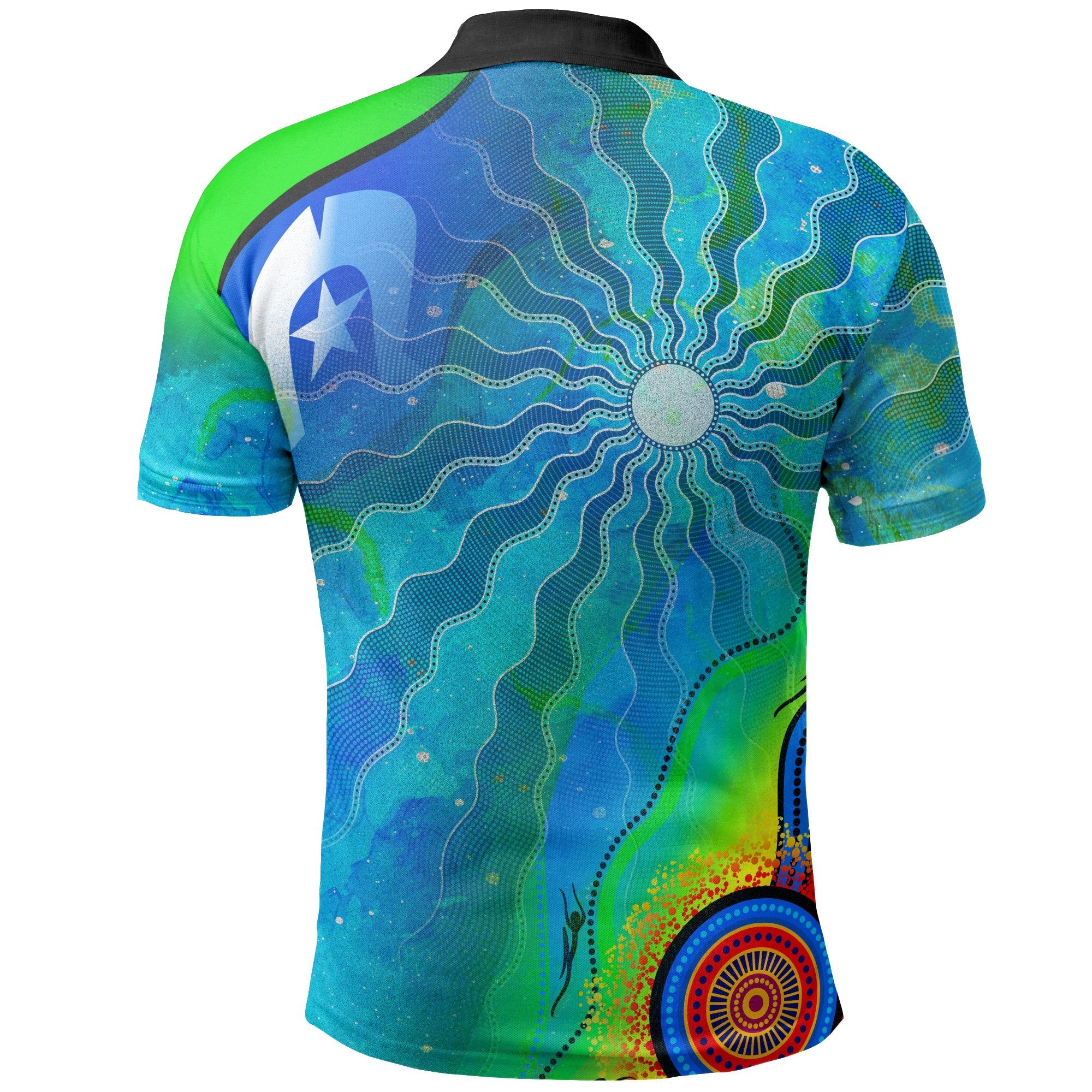 Aboriginal Polo - Torres Strait Islanders Flag with Aboriginal Patterns Shirt Polo Shirt