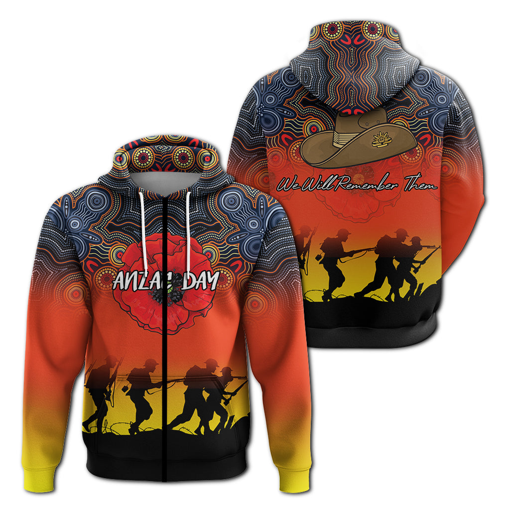 Anzac Day Hoodie - Aboriginal Dot Painting Art