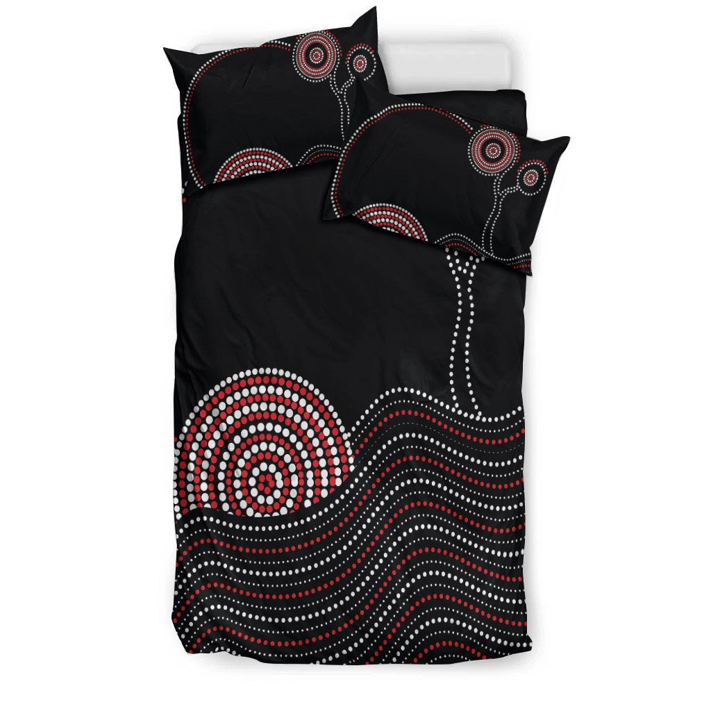 Aboriginal Bedding Set - Aboriginal Pattern Black Style