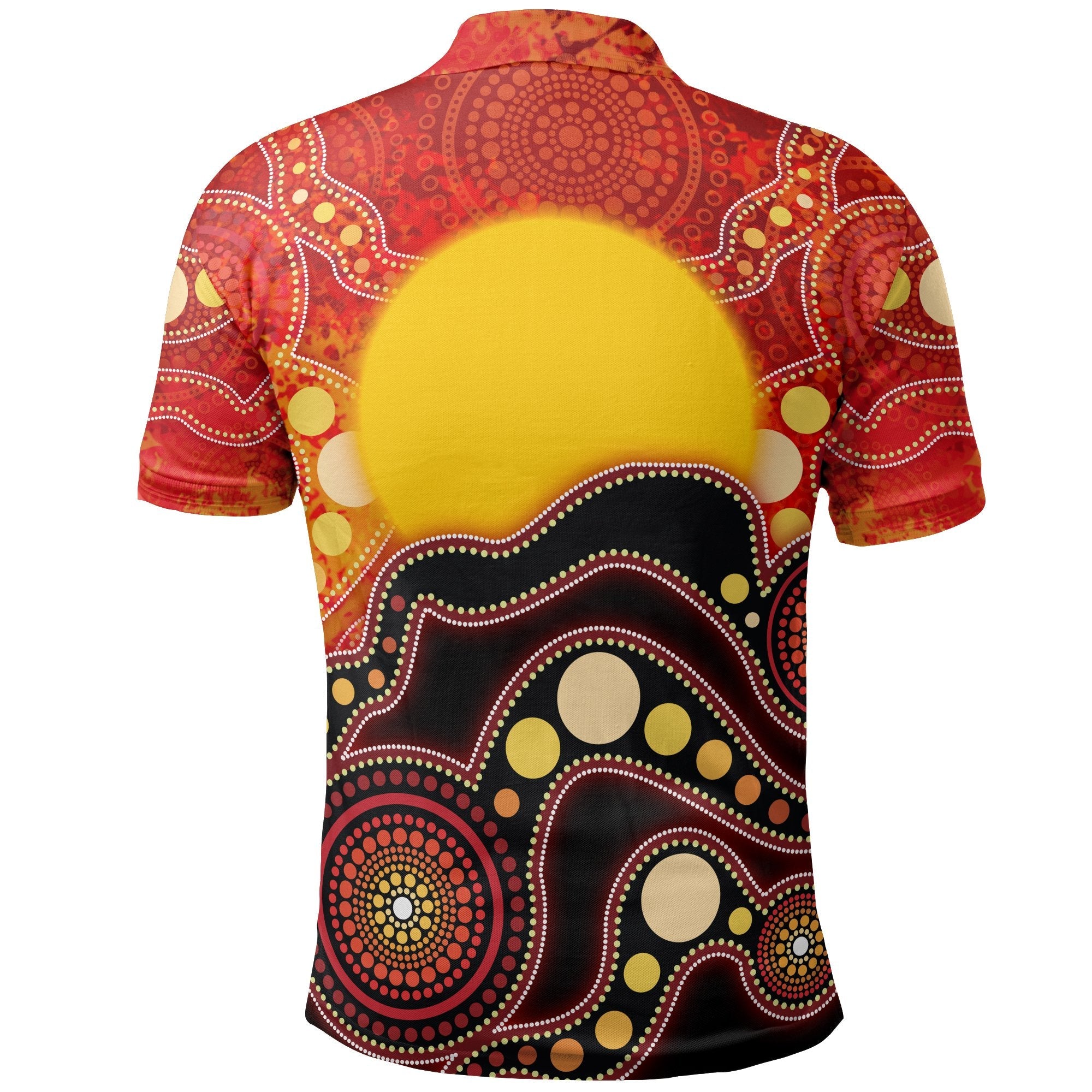 Aboriginal Polo - Aboriginal Lives Matter Flag Dot Painting Art Polo Shirt