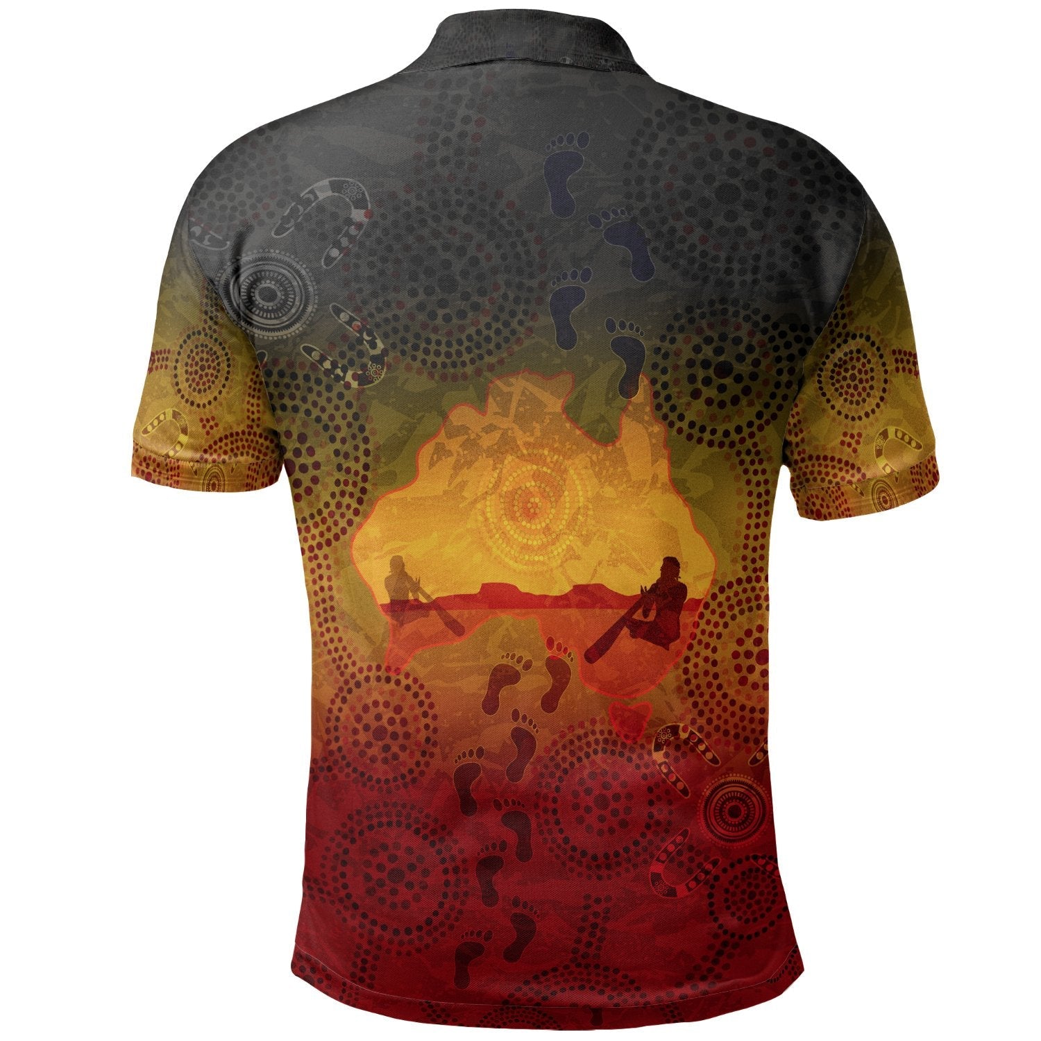 Aboriginal Polo - Australian Map with  Indigenous Color Polo Shirt