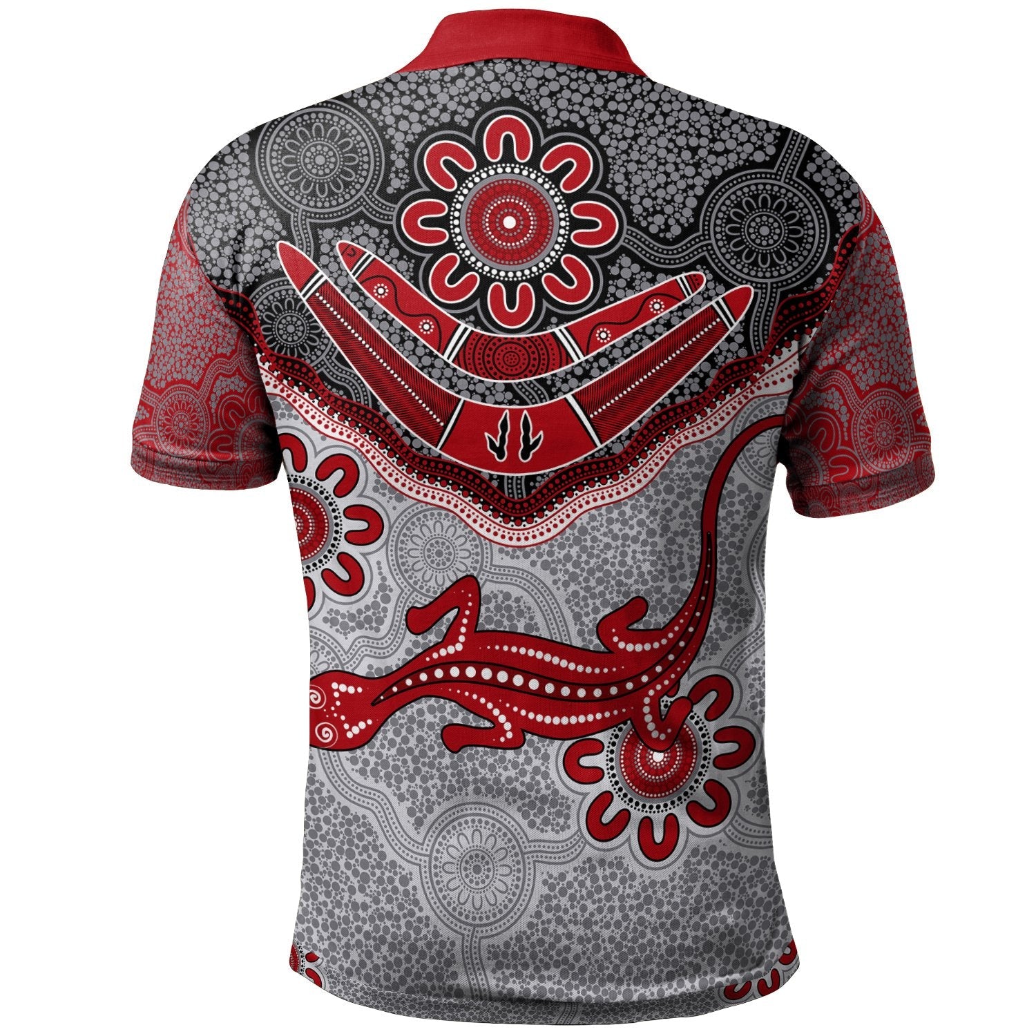 Aboriginal Polo - Indigenous Boomerang and Lizard Art Polo Shirt